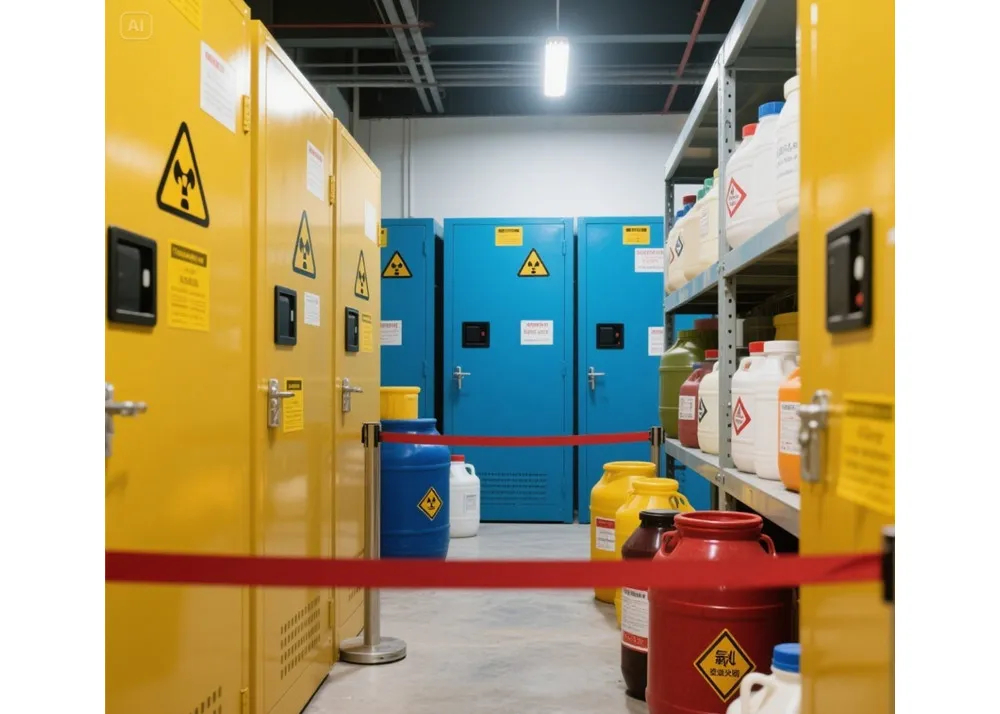 Seguridad química: prevenir los peligros en su lugar de trabajo a través de prácticas de almacenamiento seguras